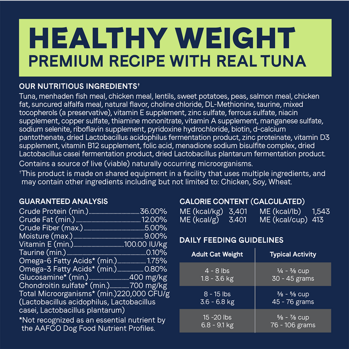 CANIDAE Pure Goodness Grain-Free LID Healthy Weight Dry Cat Food Ocean Formula w/Tuna 5lb