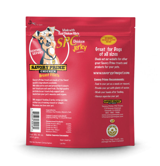 Savory Prime Natural Chicken Jerky Dog Treats, 16 oz