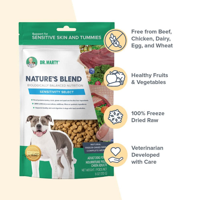 Dr Marty Natures Blend Sensitivity Select Freeze Dried Raw Dog Food for Sensitive Stomachs