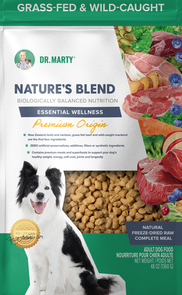 Dr Marty Natures Blend Essential Wellness Premium Origin Freeze Dried Raw Dog Food