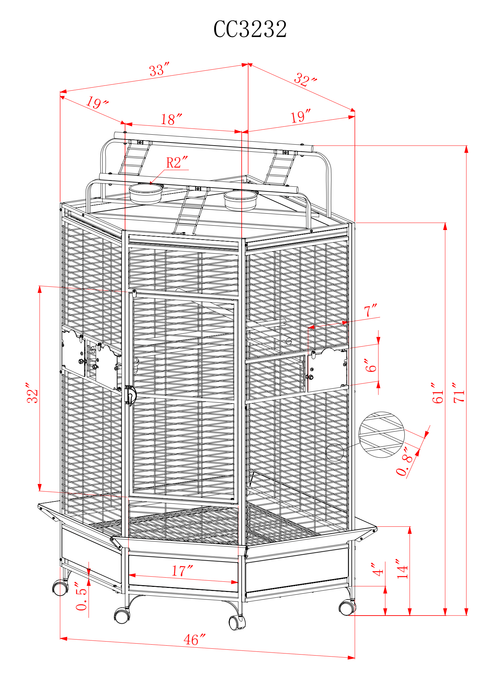 A&E Cage Company 32" Large Corner Cage