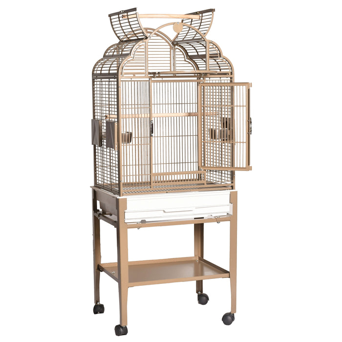 A&E 22"x17" Victorian Top Cage with Plastic Base and Drop Down Door