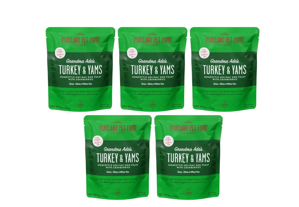 Portland Pet Food Grandma Ada's Turkey & Yams Human-Grade Dog Meal Pouch - 9oz