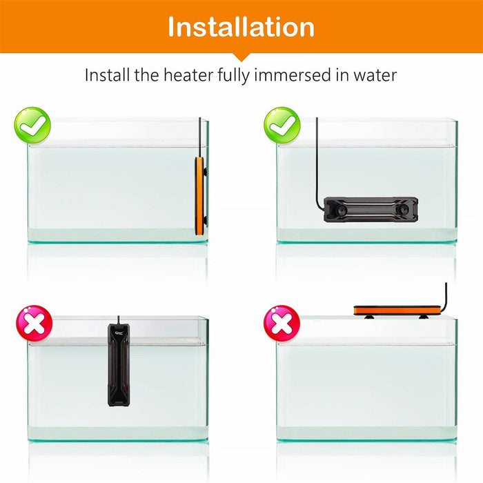 Hygger Submersible Quartz Aquarium Heater with Digital LED Controller - 1000 Watts