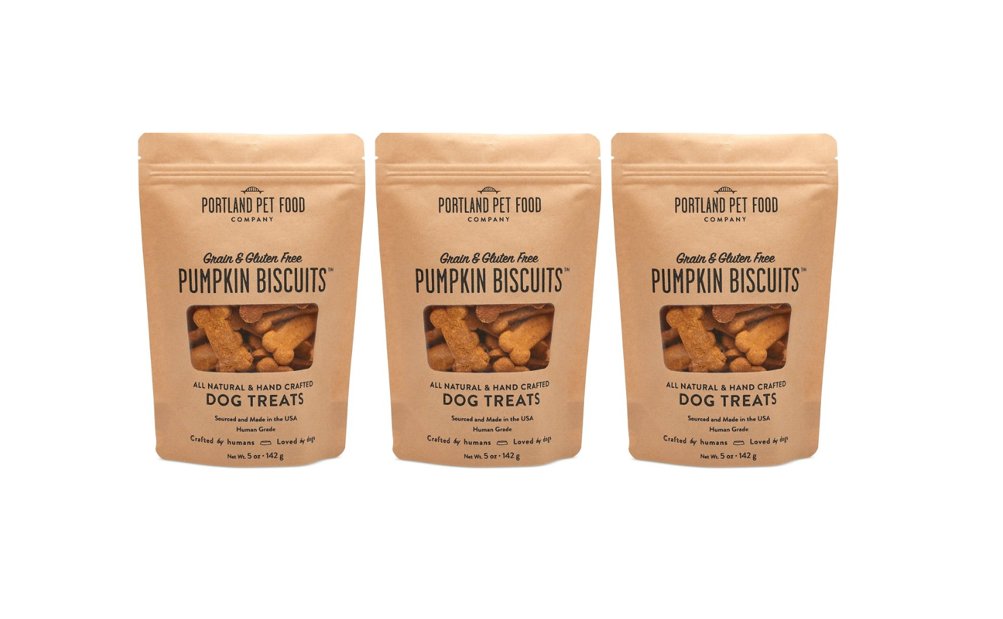 Portland Pet Food Grain and Gluten-Free Pumpkin Biscuits Dog Treats - 5oz (Pack of 3) - 869772000041