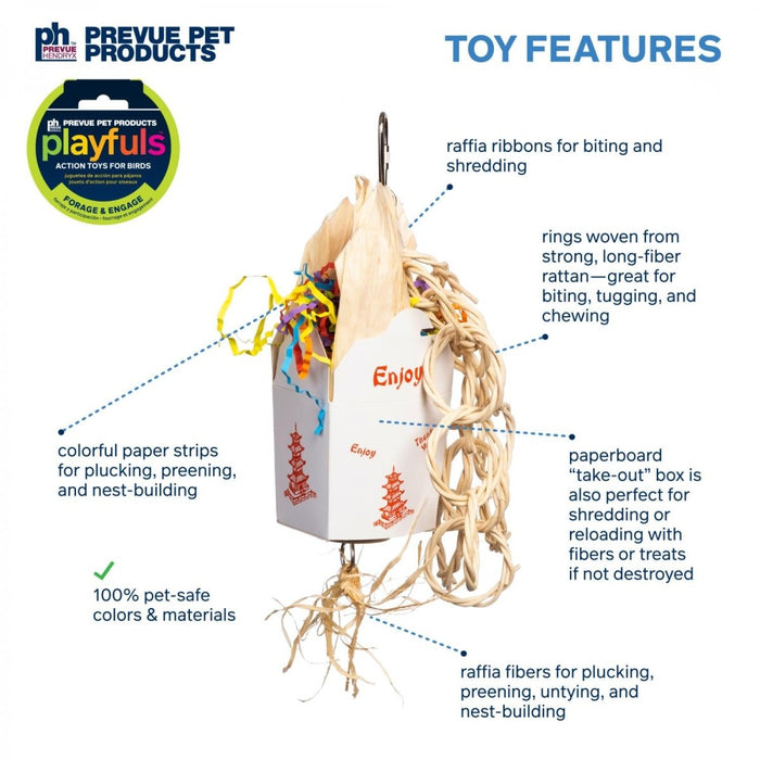 Prevue Pet Products Takeout - Playfuls Forage and Engage Bird Toy - 048081602454