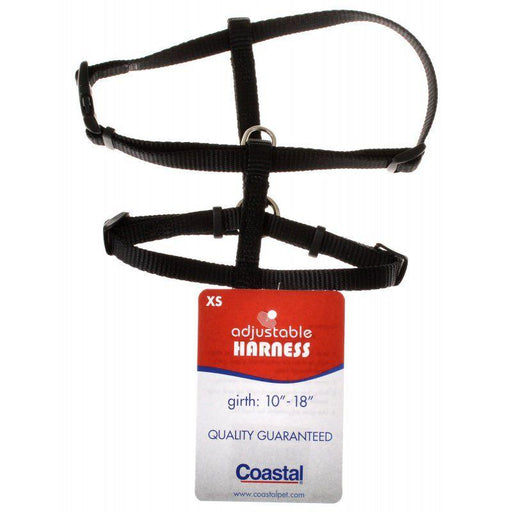 Tuff Collar Nylon Adjustable Dog Harness - Black - shopanimalwiz.com