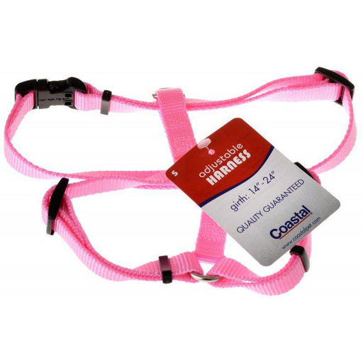 Tuff Collar Nylon Adjustable Harness - Bright Pink - shopanimalwiz.com