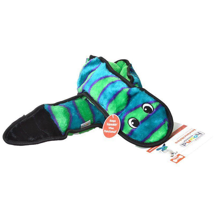 Invincibles Green & Black Squeaker Snake Dog Toy - shopanimalwiz.com