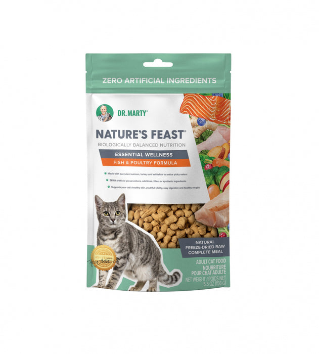 Dr Marty Natures Feast Freeze Dried Fish & Poultry Cat Pouches