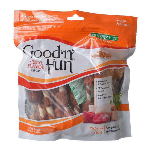 Healthy Hide Good 'n' Fun Triple-Flavor Kabobs - Chicken Breast, Duck & Chicken Liver - shopanimalwiz.com