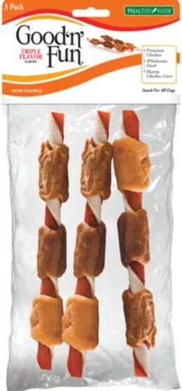 Healthy Hide Good 'n' Fun Triple Flavor Kabobs - Chicken, Duck & Chicken Liver - shopanimalwiz.com