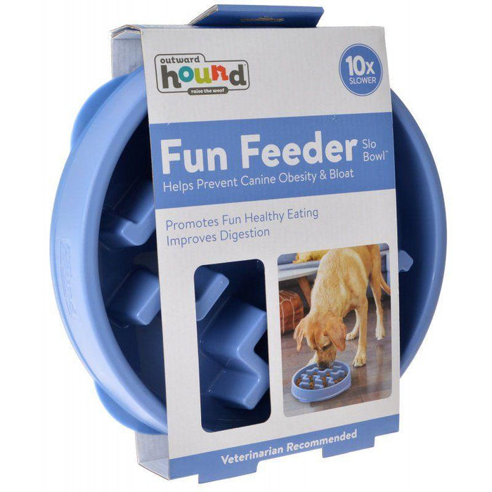 Outward Hound Fun Feeder Slo Bowl - Blue - shopanimalwiz.com