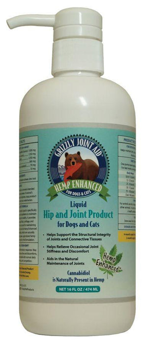 Grizzly Hemp Enhanced PCR Liquid Hip & Joint Product - shopanimalwiz.com