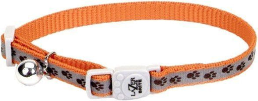 Coastal Pet Lazerbrite Reflective Breakaway Cat Collar Orange Paws - shopanimalwiz.com