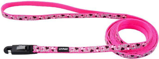 Li'L Pals Reflective Leash - Pink with Hearts - shopanimalwiz.com