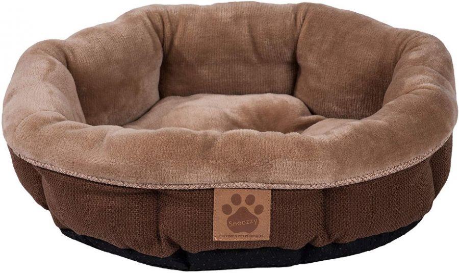 Precision Pet Round Shearling Bed Brown - shopanimalwiz.com