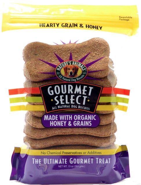 Natures Animals Gourmet Select Hearty Grain and Honey Organic Dog Buscuits - shopanimalwiz.com