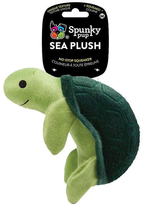 Spunky Pup Sea Plush Turtle Dog Toy - shopanimalwiz.com