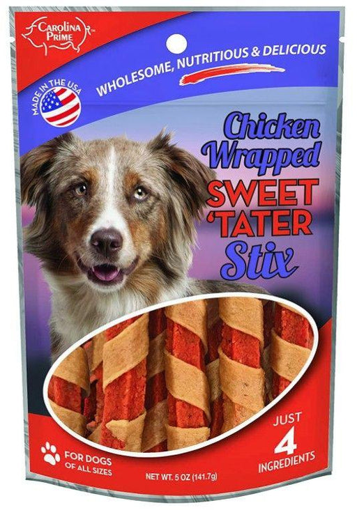 Carolina Prime Chicken Wrapped Sweet Tater Stix Dog Treats - shopanimalwiz.com