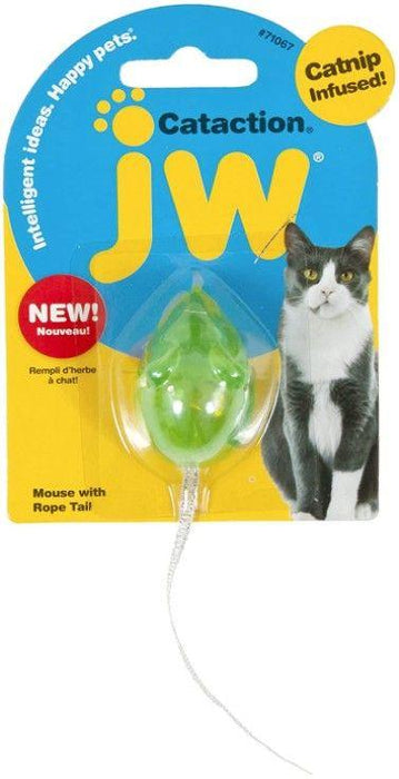 JW Pet Cataction Catnip Infused Mouse With Bell And Tail Cat Toy - shopanimalwiz.com