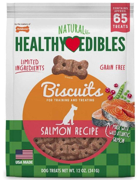 Nylabone Healthy Edibles All Natural Grain Free Limited Ingredient Salmon Buscuits - shopanimalwiz.com