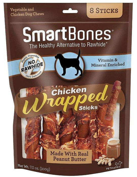 SmartBones Chicken Wrapped Peanut Butter Sicks Rawhide Free Dog Chew - shopanimalwiz.com