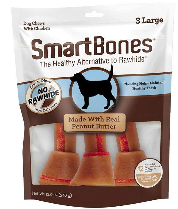 SmartBones Large Chicken and Peanut Butter Bones Rawhide Free Dog Chew - shopanimalwiz.com