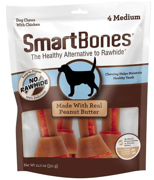 SmartBones Medium Chicken and Peanut Butter Bones Rawhide Free Dog Chew - shopanimalwiz.com