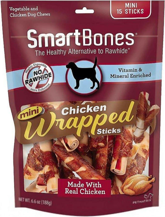 SmartBones Mini Chicken Wrapped Sticks Rawhide Free Dog Chew - shopanimalwiz.com