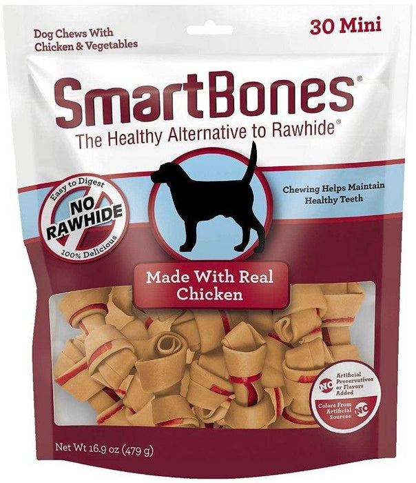 SmartBones Mini Vegetable and Chicken Bones Rawhide Free Dog Chew - shopanimalwiz.com