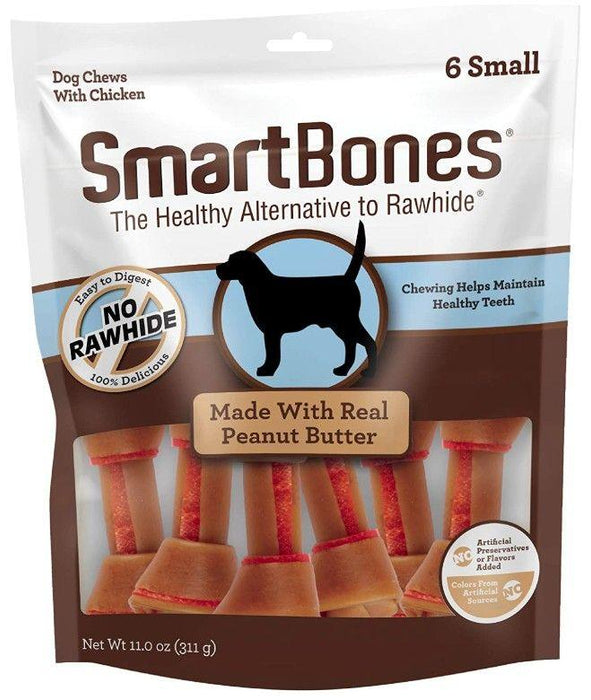 SmartBones Small Chicken and Peanut Butter Bones Rawhide Free Dog Chew - shopanimalwiz.com