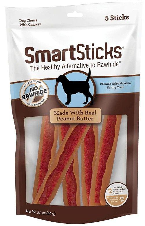 SmartBones SmartSticks Chicken and Peanut Butter Rawhide Free Dog Chew - shopanimalwiz.com