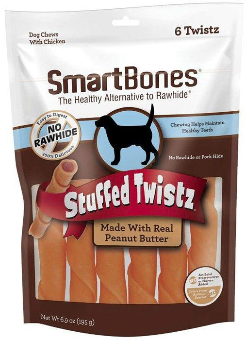 SmartBones Stuffed Twistz Chicken and Peanut Butter Rawhide Free Dog Chew - shopanimalwiz.com