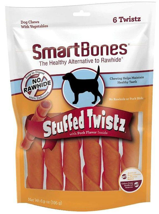 SmartBones Stuffed Twistz Vegetable and Pork Rawhide Free Dog Chew - shopanimalwiz.com