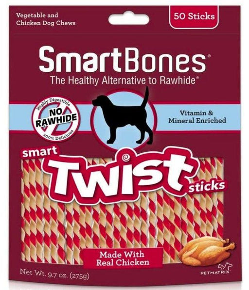 SmartBones Vegetable and Chicken Smart Twist Sticks Rawhide Free Dog Chew - shopanimalwiz.com