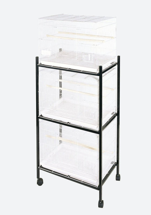 A&E Cage Company 3 Tier, Black Stand Flight Cages - 644472005066