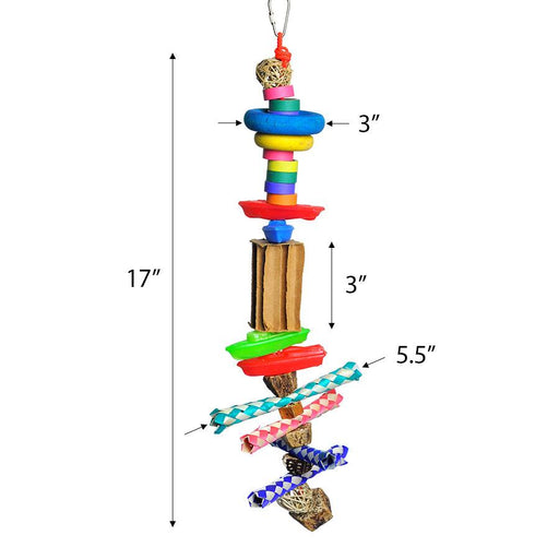 A&E Cage Company Rainbow Boats Bird Toy- 18" x 6" x 6" - 644472014167