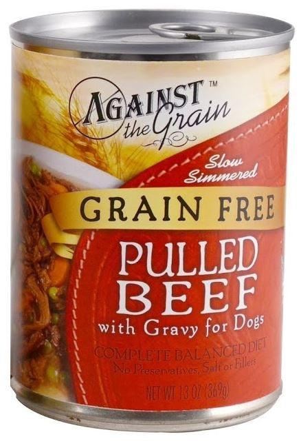 Against the Grain Pulled Beef with Gravy Canned Dog Food - 077627810015