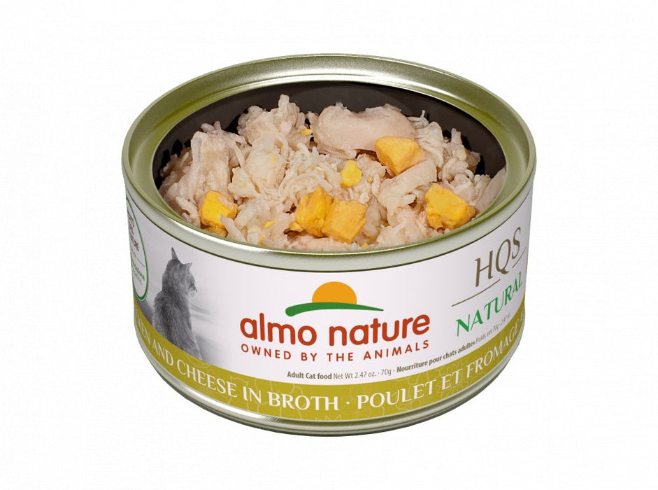 Almo Nature HQS Natural Cat Grain Free Chicken and Cheese In Broth Canned Cat Food - 10699184010157