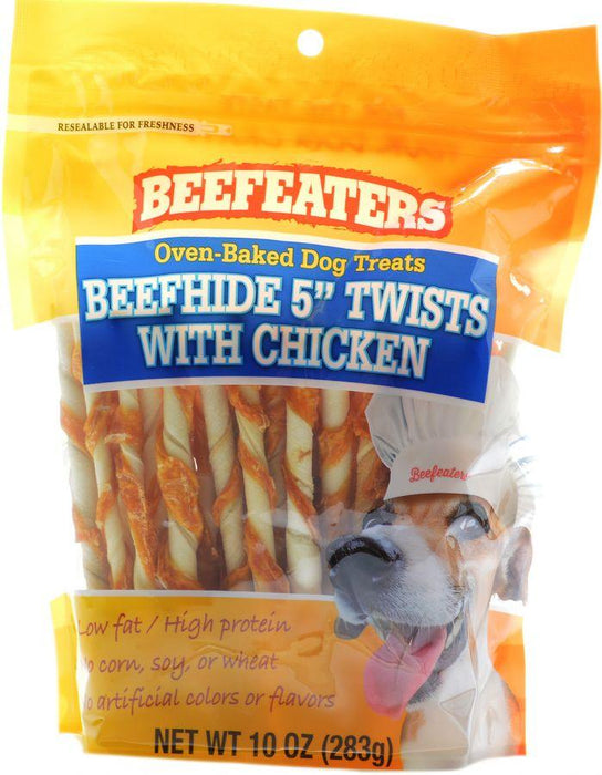 Beefeaters Oven Baked Beefhide & Chicken Twists Dog Treat - 812639023974