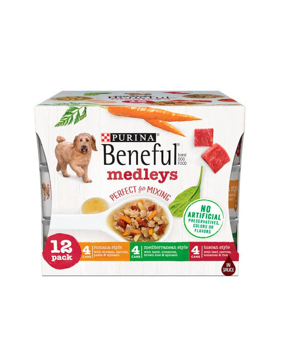 Beneful Medley Variety Pack Mediterranean, Romana, Tuscan Canned Dog food - 017800155120