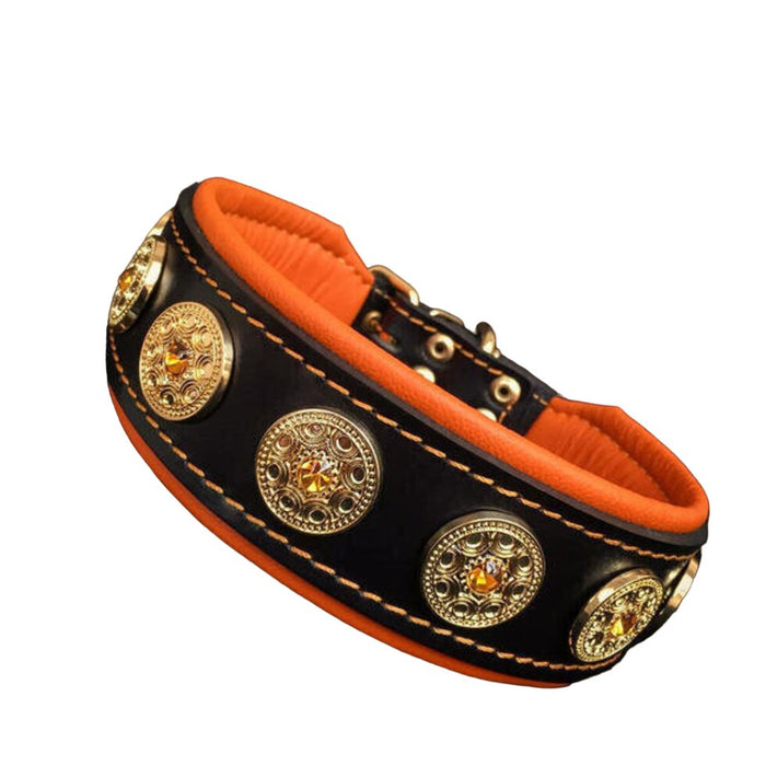 Bestia The "Bijou" Black and Orange Collar for Dogs - 5060693302947