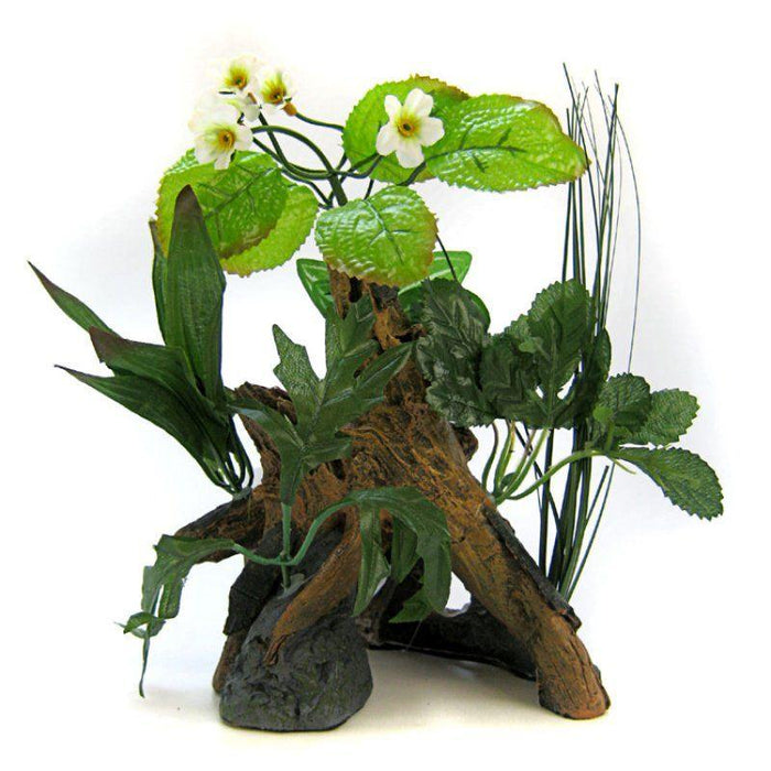 Blue Ribbon Chestnut with Plants Aquarium Ornament - 030157005313