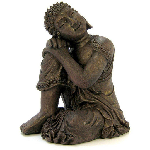 Blue Ribbon Resting Buddha Statue Ornament - 030157015961