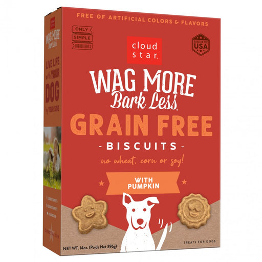 Cloud Star Wag More Bark Less Oven Baked Grain Free Pumpkin Dog Treats - 693804780003