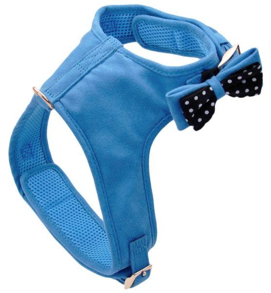 Coastal Pet Accent Microfiber Dog Harness Boho Blue with Polka Dot Bow - 076484214516