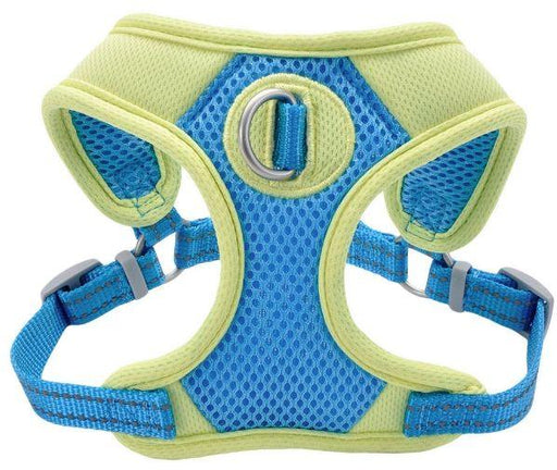 Coastal Pet Pro Reflective Mesh Dog Harness Aqua with Neon Yellow 1" - 076484124891