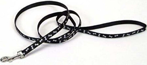 Coastal Pet Styles Nylon Adjustable Dog Leash Black Bones 1" W x 4' Long - 076484166785