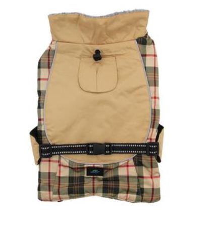 Doggie Design Alpine All Weather Dog Coat - Beige Plaid - 811618011360